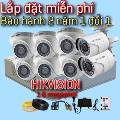 TRỌN BỘ 8 CAMERA HIKVISION 1.0 MP